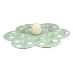 Flower Shape Deviled Egg Serving Plate with Salt & Pepper