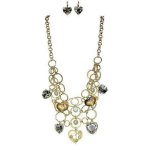 Golden Heart's Desire Necklace & Earrings Jewelry Set