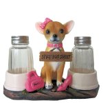 Chihuahua Dog Figurine Spicy Girl Salt & Pepper Holder