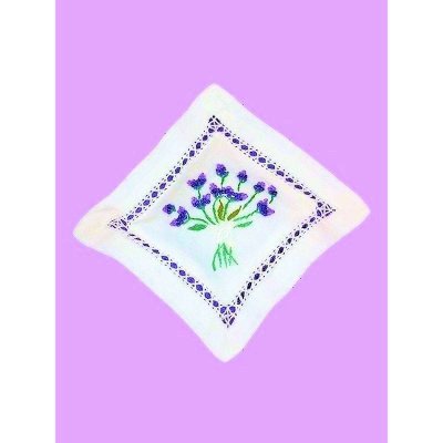 Purple Flower Design Handmade Linen Sachet Pillow