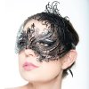 Magical Maiden Masquerade Mask Black Laser Cut Metal
