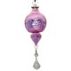 Grape Design Etched Glass Ornament with Crystal Dangle