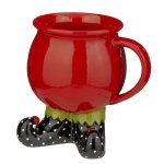 Merry Elf Footed Christmas Coffee Mug