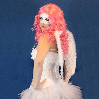 Pink Curly Long Hairstyle Costume Wig