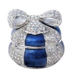 Elegant Bow Gift Box Figurine Trinket Box by Keren Kopal
