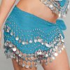 Silver Coin Hip Scarf Belly Dance Costume