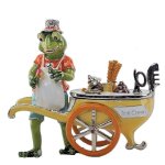 Ice Cream Man Frog Figurine Trinket Box by Keren Kopal