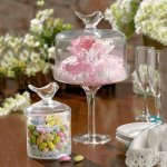 Bird Handle Etched Glass Candy Jar