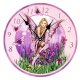 Purple Fairy Fantasy Art Wall Clock by Lisa Parker
