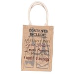Burlap Wine Bottle Tote Bag for Two Bottles