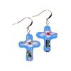 Cloisonne Cross Beaded Earrings