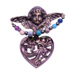 Angel with Beaded Garland Lapel Pin