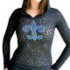Fleur de Lis Rhinestone Hoodie Shirt by Sabrina Barnett