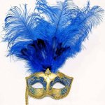 Mysterious Maiden Venetian Mask on a Stick