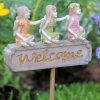 Welcome Trio Sign Fairy Garden Figurine