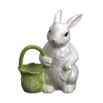 Bunny Figurine & Basket Serving Bowl or Candy Dish