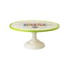 Happy Birthday Cake Plate Pedestal Stand