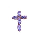 Crystal Cross Lapel Pin or Brooch