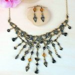 Blue Mystic Choker Necklace Jewelry Set by I Love Bracelets