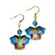 Butterfly Cloisonne Beaded Earrings