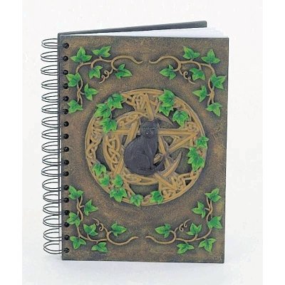 Magic Black Cat Spell Book Ceramic Cover Journal