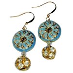 Cloisonne Crop Circles Beaded Earrings