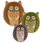 Crimson Hollow Owl Serving Bowls Nested Set of 3