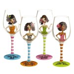 Girlfriends Wine Glass with Funny Sayings
