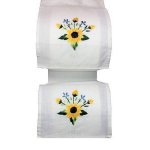 Sunflower Design Handmade Linen Toilet Paper Holder