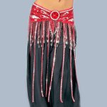 Red Beaded Butterfly Design Belt for Belly Dance Costume