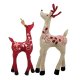 Reindeer Christmas Figurines Plush Set of Two