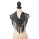 Bandanna Style Black with Fringe Neck Scarf
