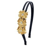 Gold & Crystal Flowers Headband by Spring Street Design
