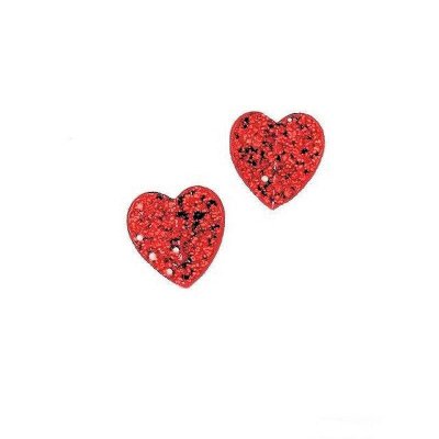 Red Crystal Hearts Earrings