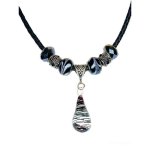 Black Sorceress Tear Drop Beaded Necklace
