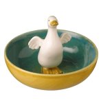 Duck Figurine Ceramic Serving Bowl or Ring Holder Bowl