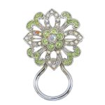 Crystal Snowflake Eye Glass Holder Brooch or Lapel Pin