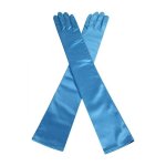 Teal Satin Long Glamorous Formal Gloves