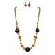 Peach Pearls & Crystals Necklace & Earrings Jewelry Set