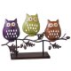 Crimson Hollow Owl Figurine Metal Tea Light Candle Holder