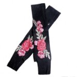 Cashmere Elegant Rose Design Fingerless Gloves