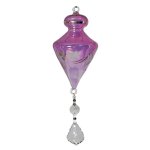 Glass Ornament Purple Globe with Crystal Dangle