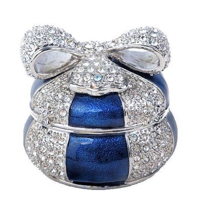 Elegant Bow Gift Box Figurine Trinket Box by Keren Kopal