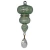 Triple Sphere Etched Glass Ornament with Crystal