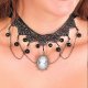 Black Lace and Cameo Choker Necklace