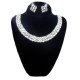 Glorious Rhinestone Choker Necklace & Earrings Jewelry Set