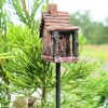 Birdhouse Rustic Wood Cabin Fairy Garden Figurine