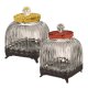 Glass Display Jars with Metal Stands Set of 2