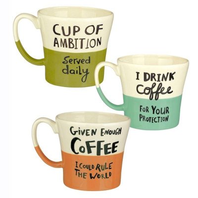 Funny Saying Half Dipped Coffee Mug Offered in 3 Styles