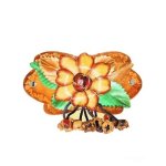 Dangle Droplet Flower Leather Hair Barrette